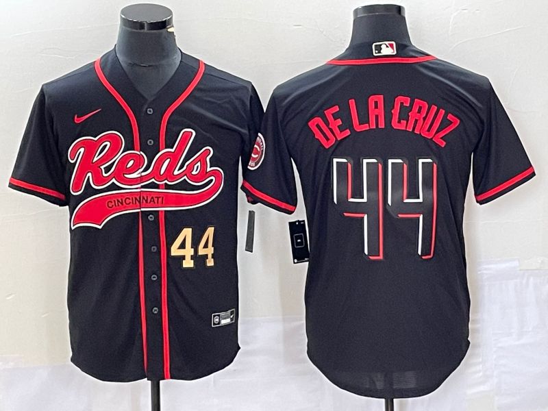 Men Cincinnati Reds #44 De La Cruz Black Nike 2023 Game MLB Jerseys->cincinnati reds->MLB Jersey